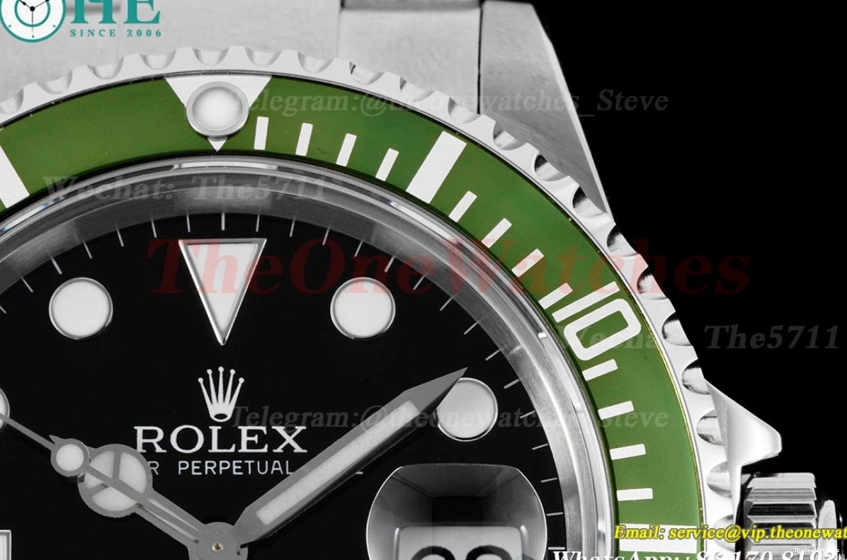 SS Green Vintage RAF SA3135 Submariner Kermit 40mm SS 16610LV 0406